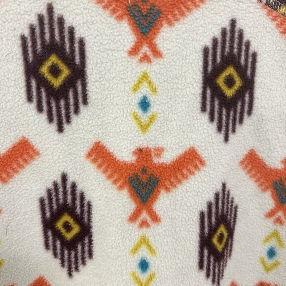 ARIAT Fleece 1/4 Zip Sweatshirt Orange Southwest Aztec Print Women’s Size S - Picture 8 of 11